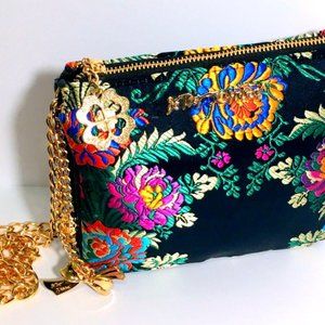 Betsey Johnson Satin Chinoiserie Crossbody